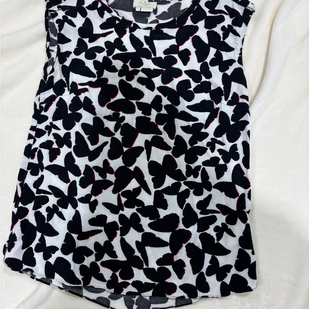 Kate Spade Black and White Sleeveless Blouse